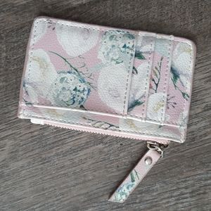 Pink floral wallet